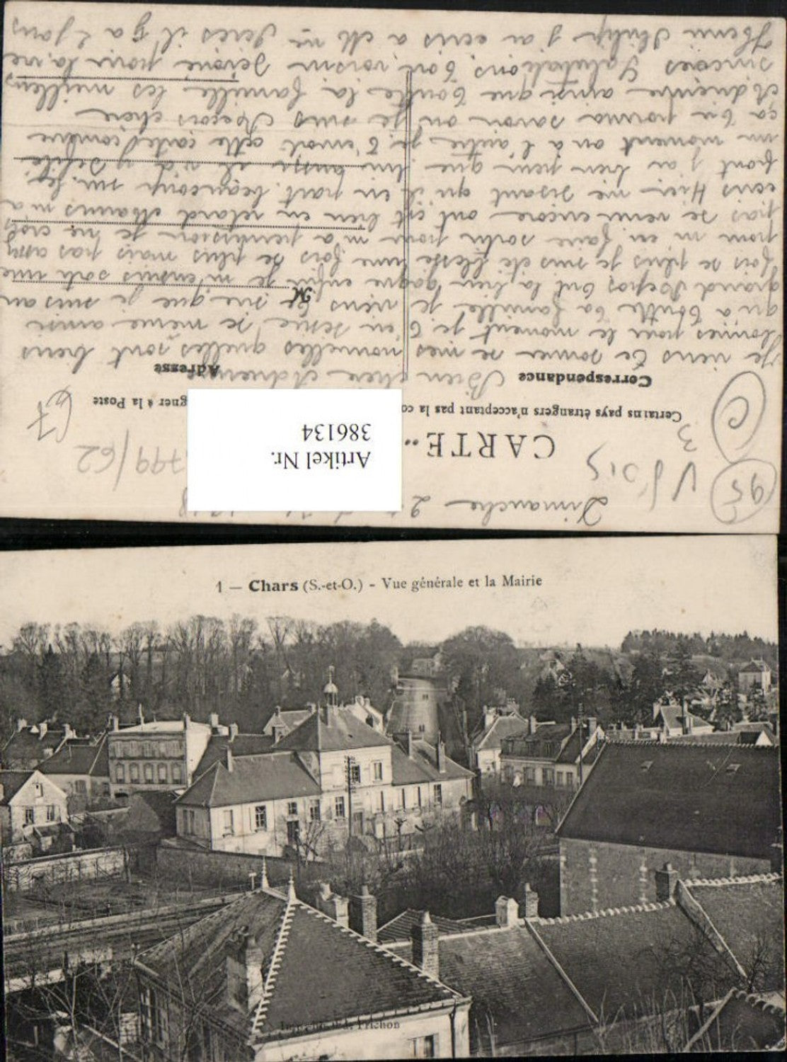 386134,Ile-de-France Val-Oise Chars Vue generale et la Mairie Teilansicht Rathaus