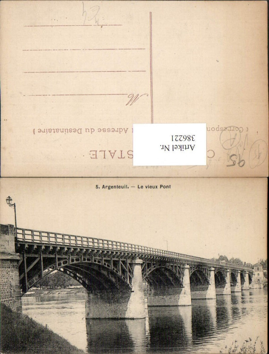 386221,Ile-de-France Val-Oise Argenteuil Le vieux Pont Brücke