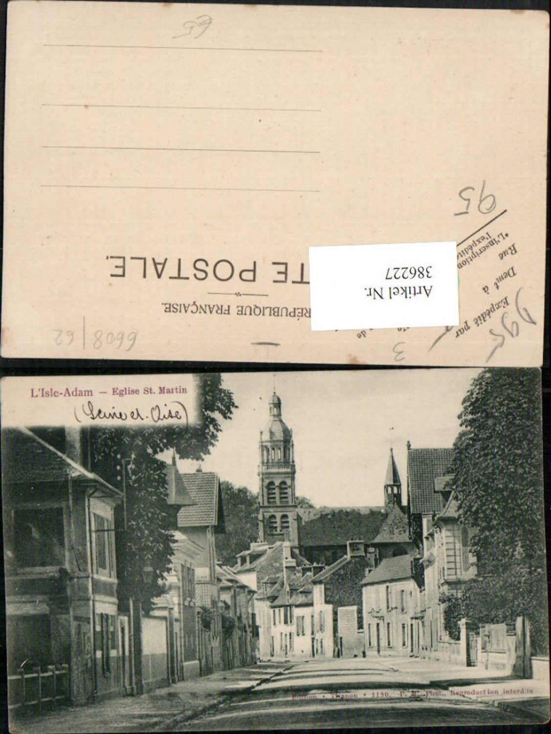 386227,Ile-de-France Val-Oise Isle-Adam Eglise St. Martin Kirche Straßenansicht