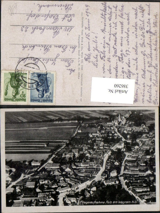 386260,Fels am Wagram Totale Fliegeraufnahme