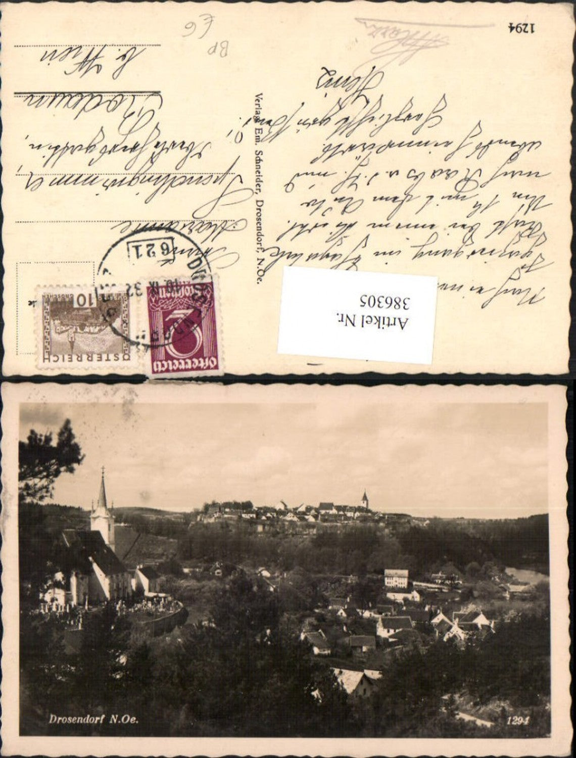 386305,Drosendorf Totale Kirche Bahnpost Zug 621 Drosendorf