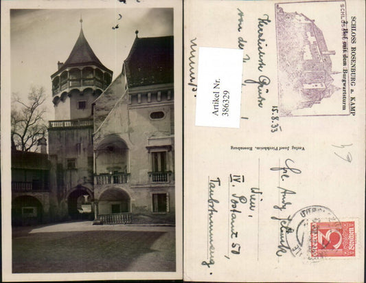 386329,Schloss Rosenburg am Kamp Hof m. Burgwartsturm Turm Tor