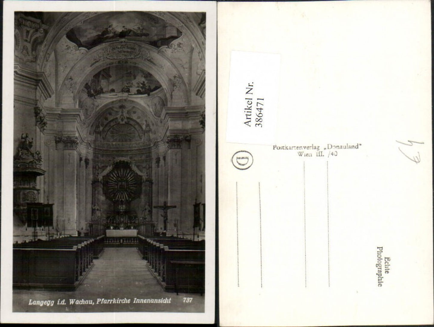 386471,Langegg in d. Wachau Pfarrkirche Kirche Innenansicht