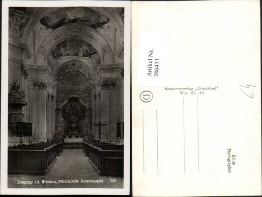 386471,Langegg in d. Wachau Pfarrkirche Kirche Innenansicht