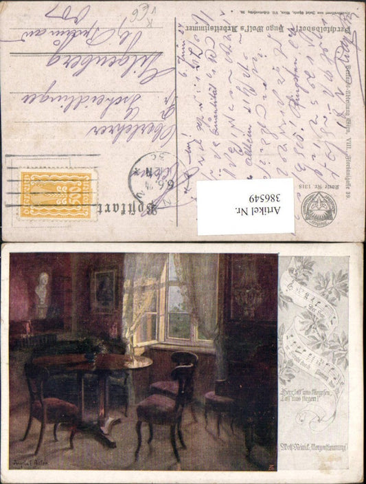 386549,Künstler AK Angela Adler Perchtoldsdorf Hugo Wolfs Arbeitszimmer pub Dt Schulverein 1318