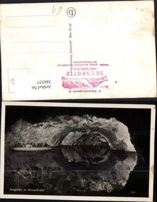 386557,Hinterbrühl b. Mödling Seegrotte See Motorboot