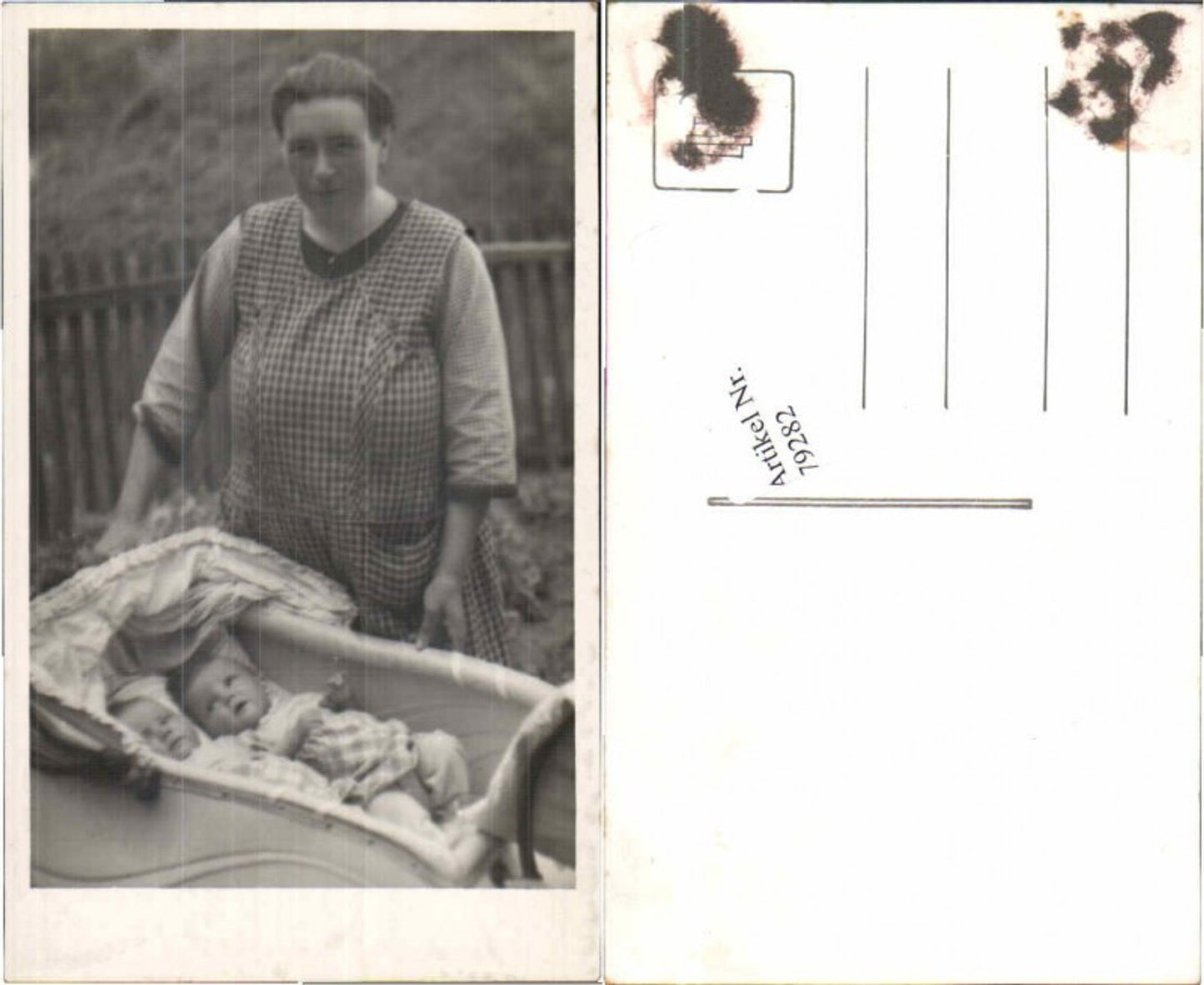 79282, Mother's stroller, baby, 1930 twins