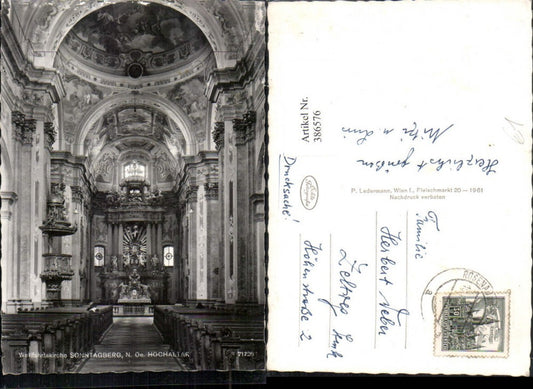 386576,Wallfahrtskirche Basilika Sonntagberg Innenansicht Hochaltar Kanzel
