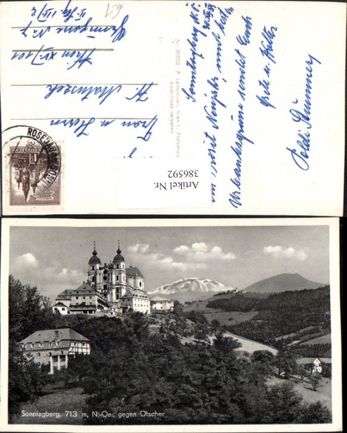 386592,Sonntagberg Basilika Kirche geg. Ötscher