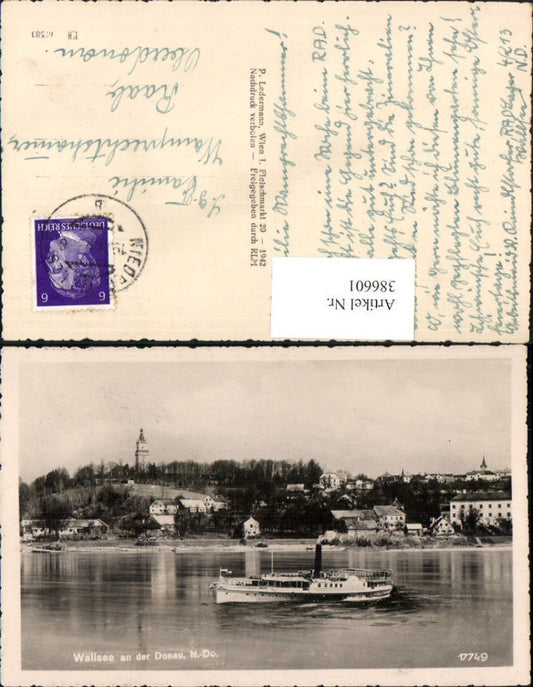 386601,Wallsee an d. Donau Teilansicht Dampfer