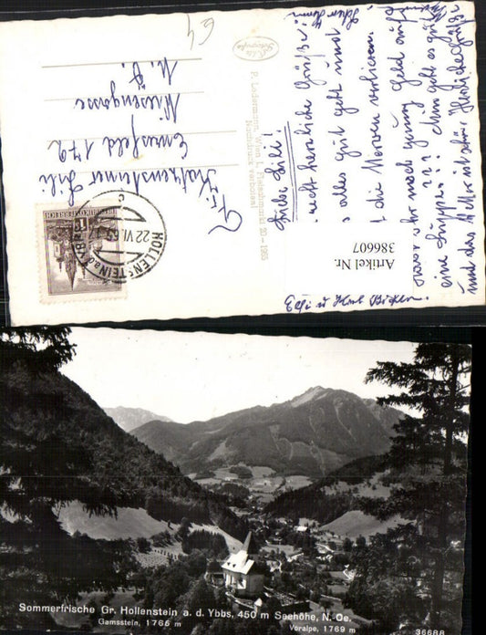 386607,Groß Hollenstein an d. Ybbs Totale Kirche m. Gamsstein u. Voralpe