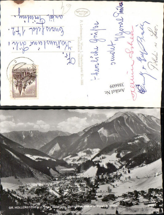 386609,Groß-Hollenstein an d. Ybbs Totale geg. Gamsstein u. Voralpe Bergkulisse Winterbild