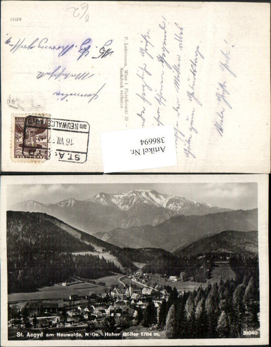 386694,St. Aegyd am Neuwalde Totale geg. Hoher Göller Bergkulisse