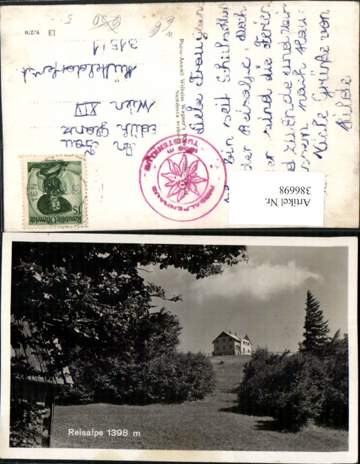 386698,Reisalpe Blick zur Berghütte b. Lilienfeld