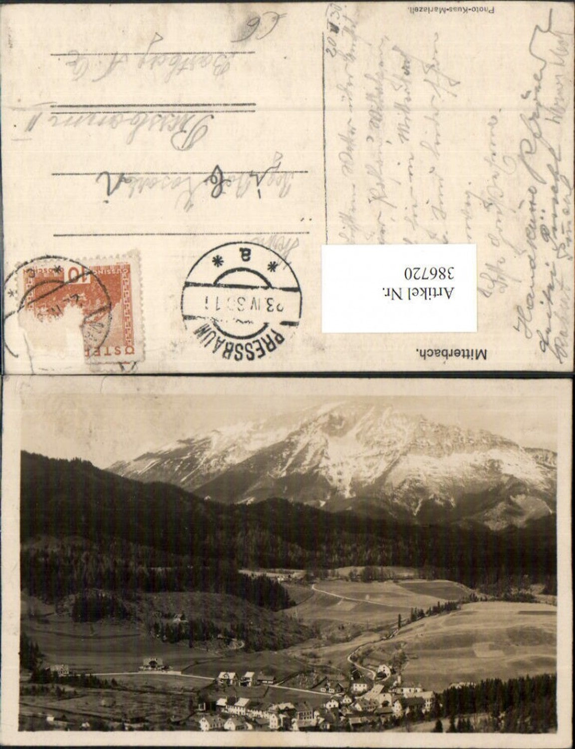 386720,Mitterbach Teilansicht Bergkulisse