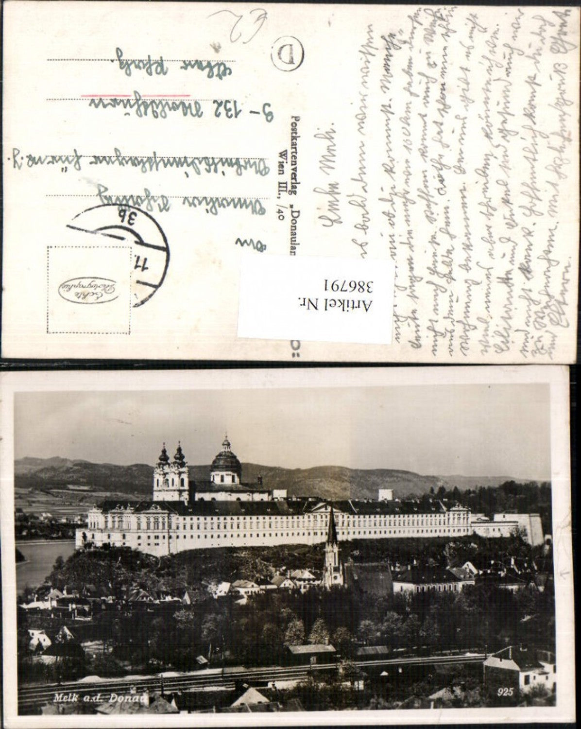 386791,Melk an d. Donau Teilansicht m. Stift