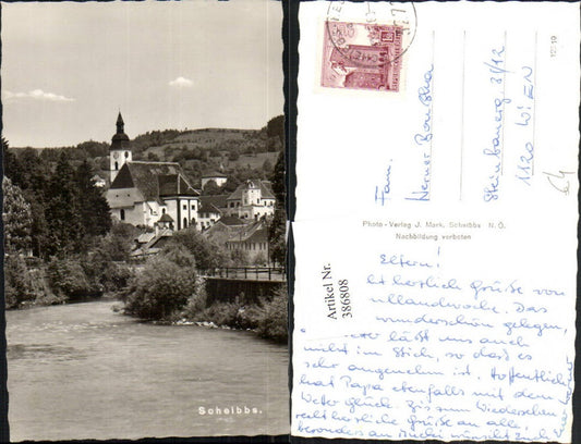 386808,Scheibbs Teilansicht Kirche Fluss