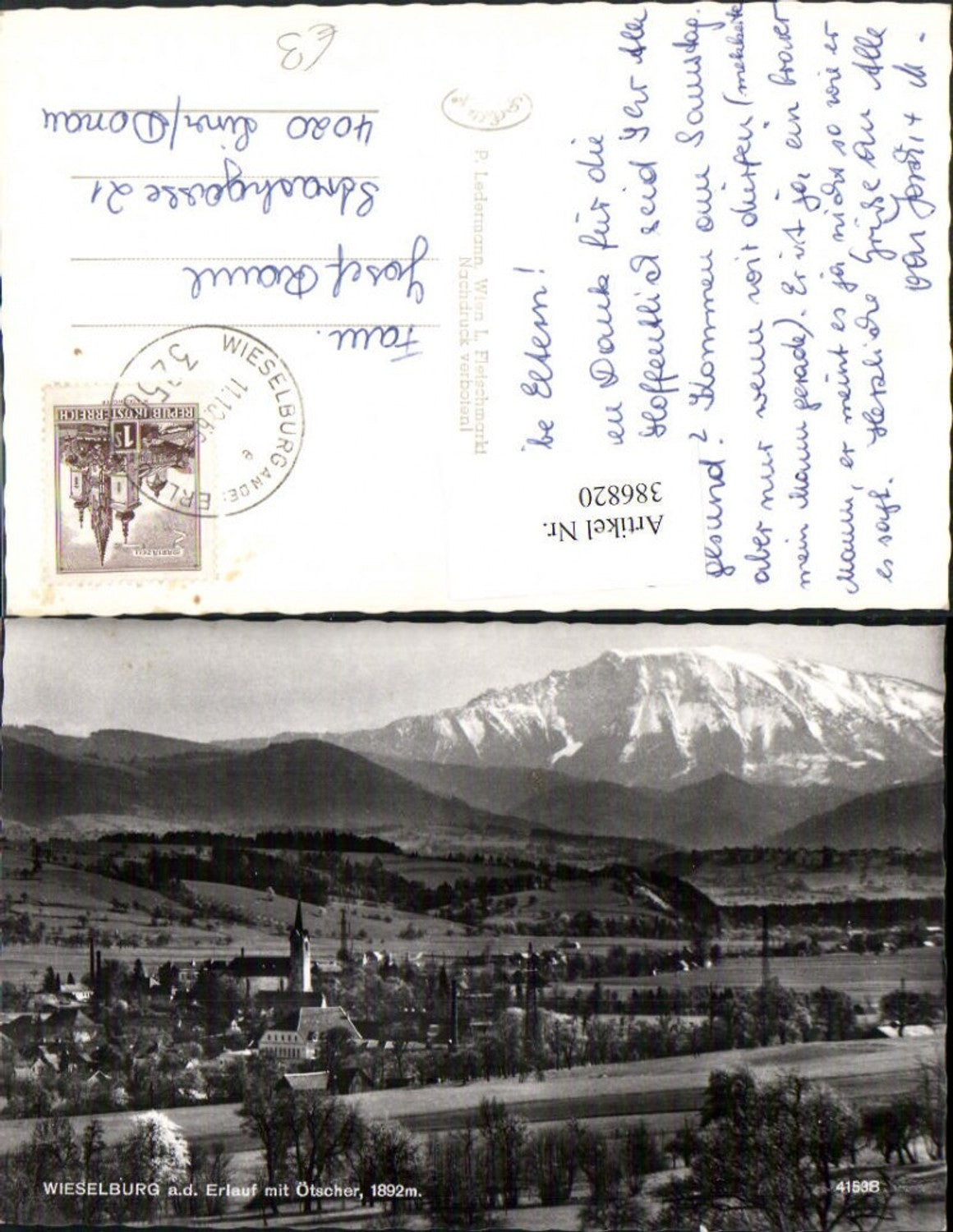 386820,Wieselburg an d. Erlauf Totale m. Ötscher Bergkulisse