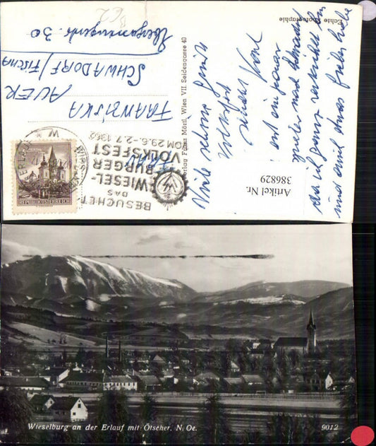 386829,Wieselburg an d. Erlauf Totale m. Ötscher Bergkulisse