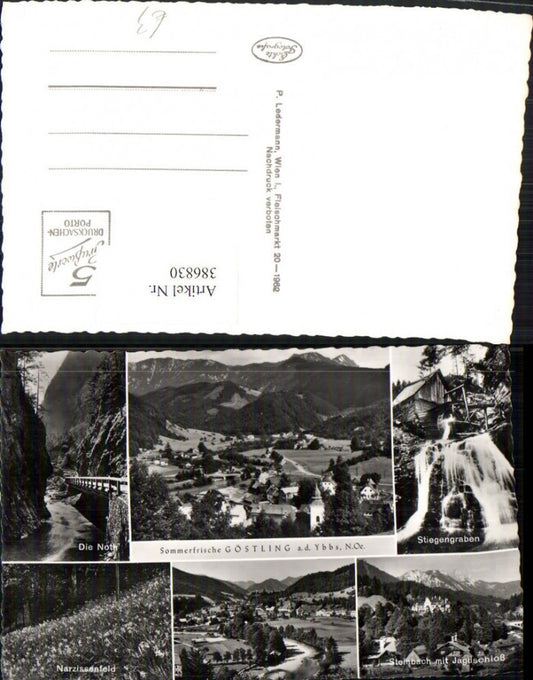 386830,Gösting an d. Ybbs Totale Stiegengraben Wasserfall Mühle Jagdschloss Mehrbildkarte