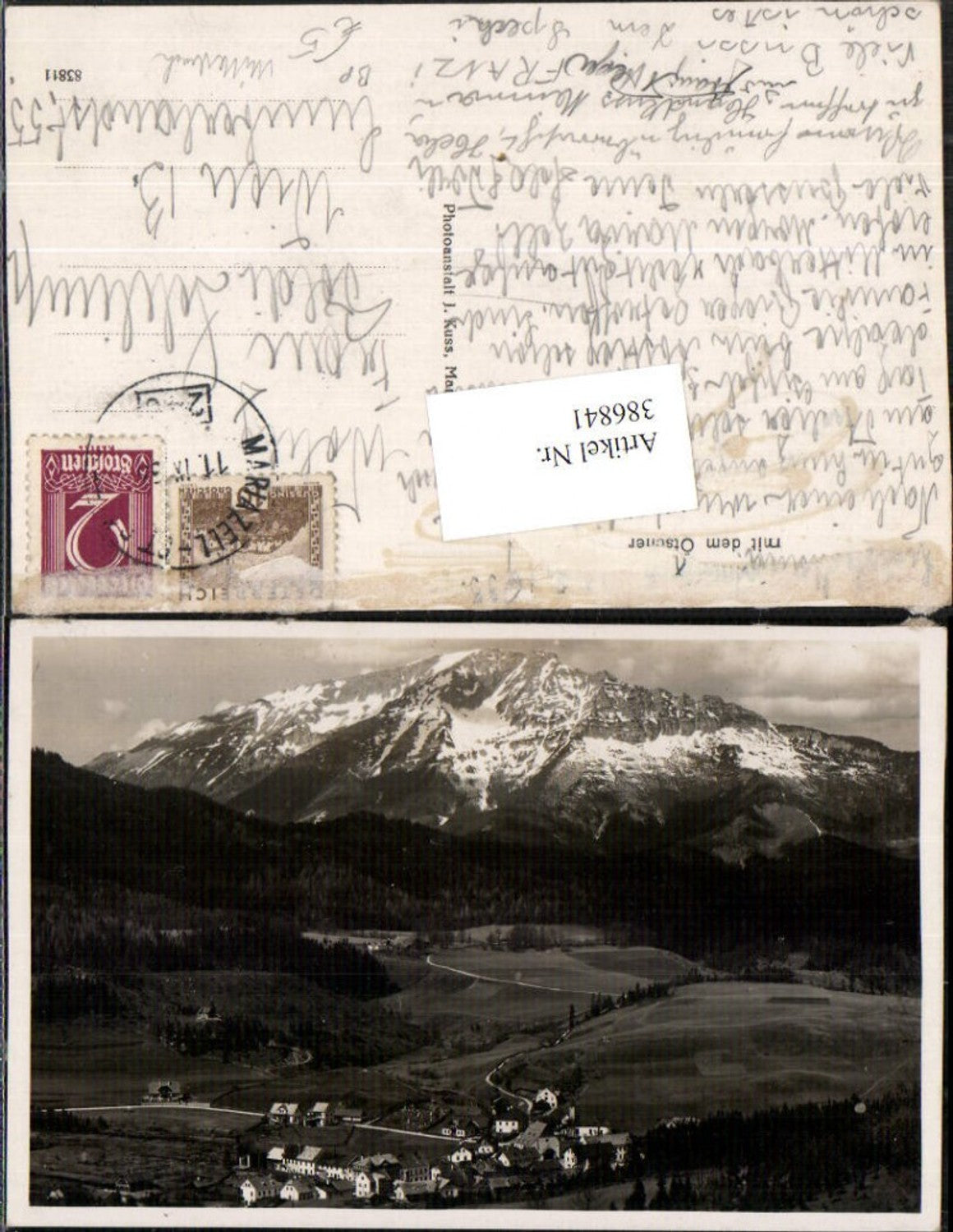 386841,Mitterbach Totale m. Ötscher Bergkulisse Bahnpost Zug 240 Mariazell – St. Pölten