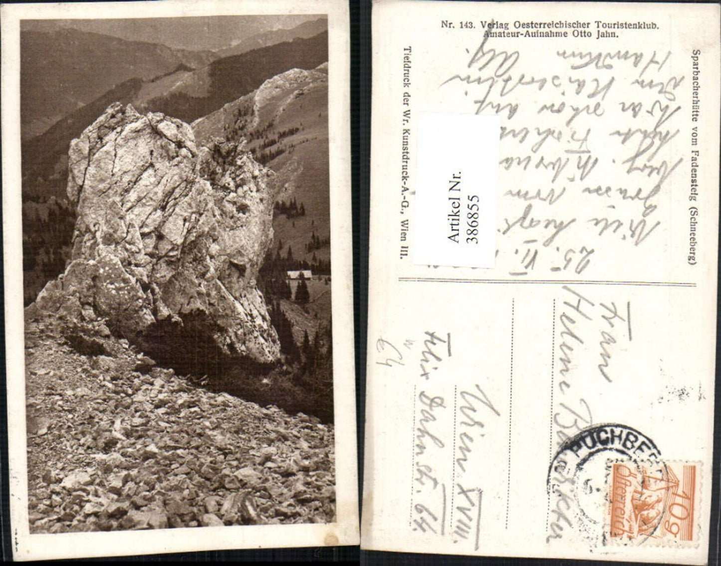 386855,Sparbacherhütte vom Fadensteig b. Puchberg Felsen