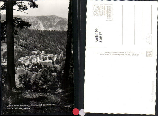 386867,Semmering Grand Hotel Panhans m. Rax