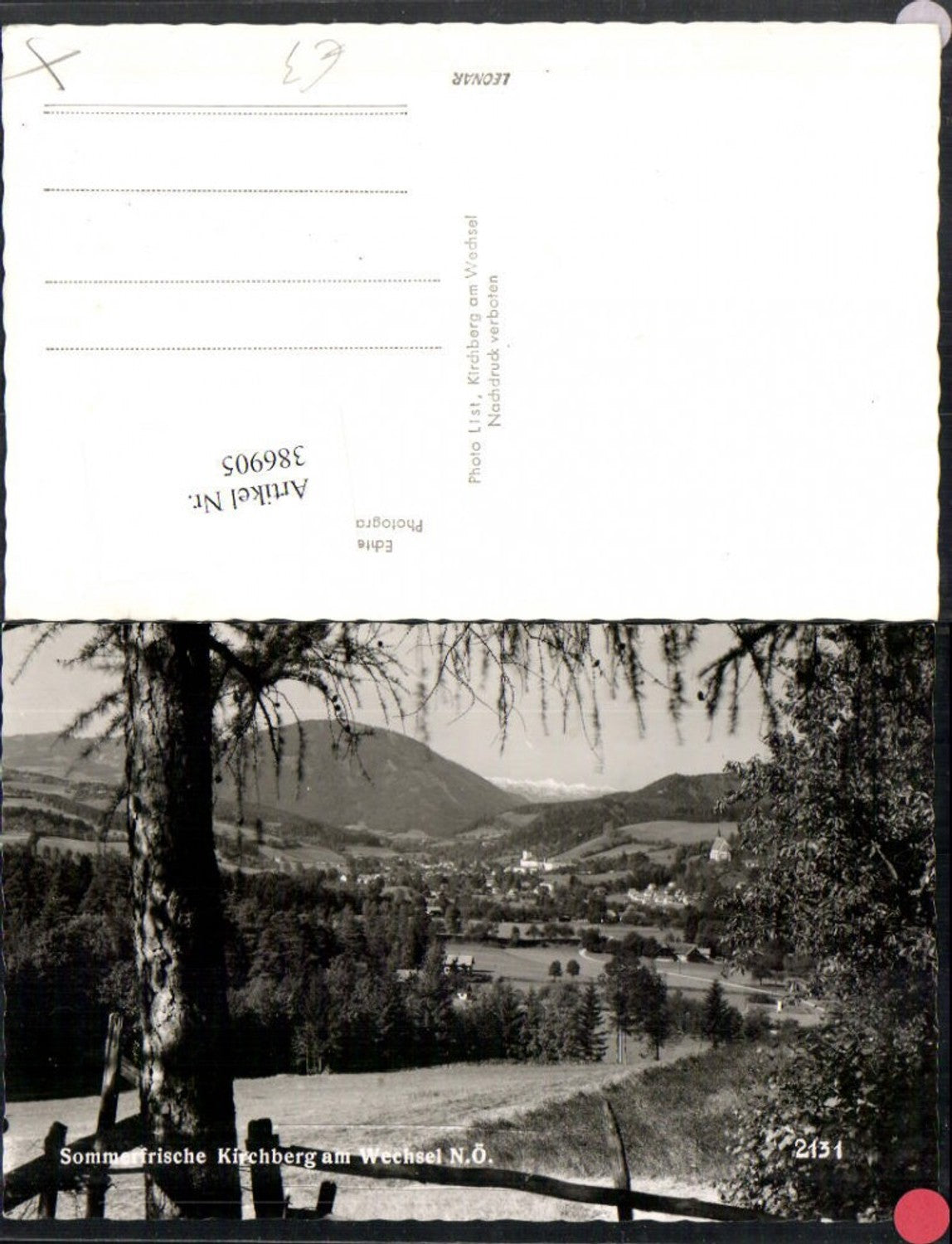 386905,Blick auf Kirchberg am Wechsel Totale