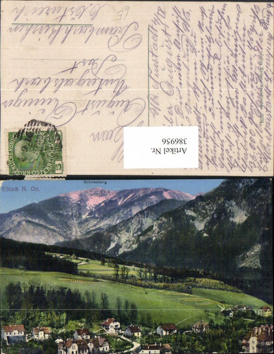 386956,Edlach Teilansicht m. Schneeberg Bergkulisse