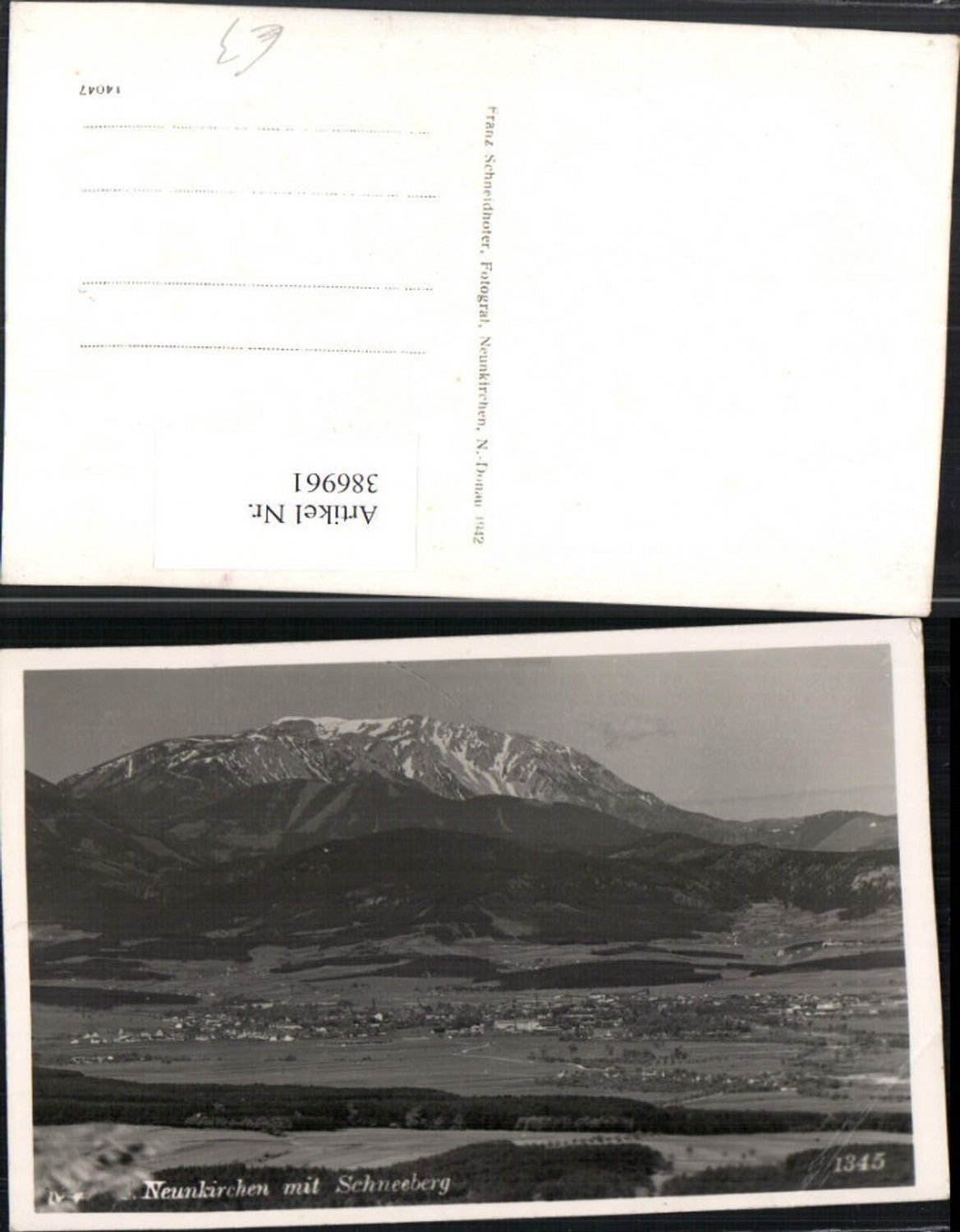 386961,Neunkirchen Totale m. Schneeberg Bergkulisse