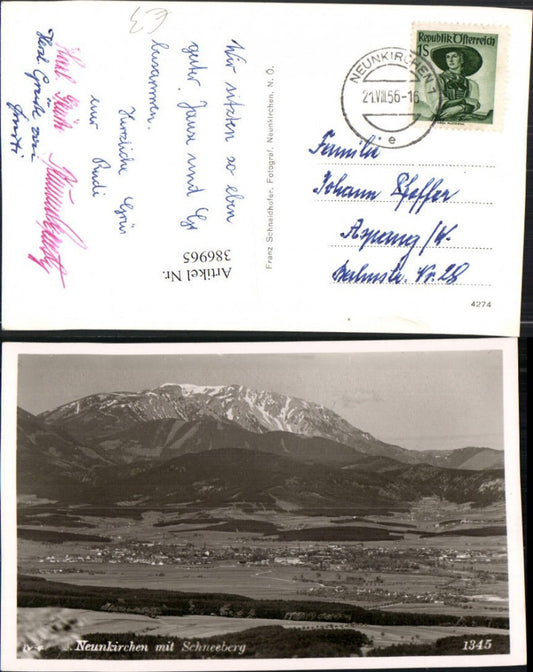 386965,Neunkirchen Totale m. Schneeberg Bergkulisse