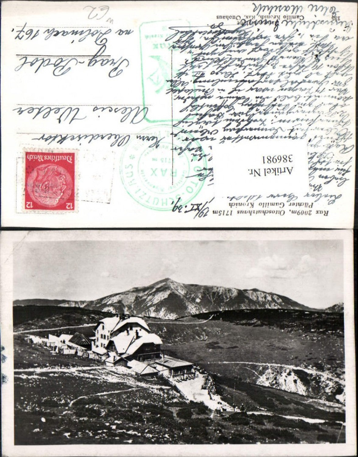 386981,Rax Ottoschutzhaus Berghütte b. Reichenau Bergkulisse