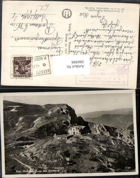 386988,Rax Habsburghaus Berghütte b. Naßwald Schwarzau m. Gamseck