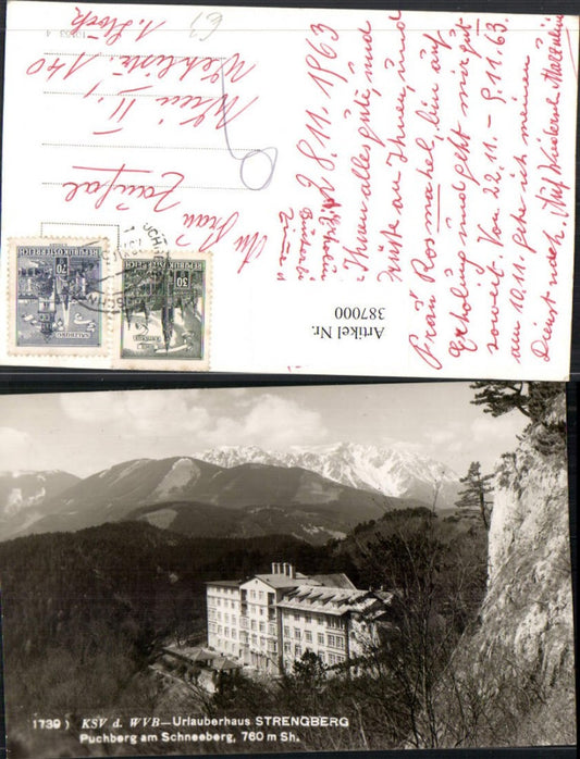 387000,Puchberg am Schneeberg Urlauberhaus Sanatorium Strengberg Bergkulisse