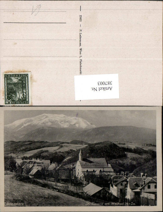 387003,St. Corona am Wechsel Teilansicht m. Schneeberg Bergkulisse