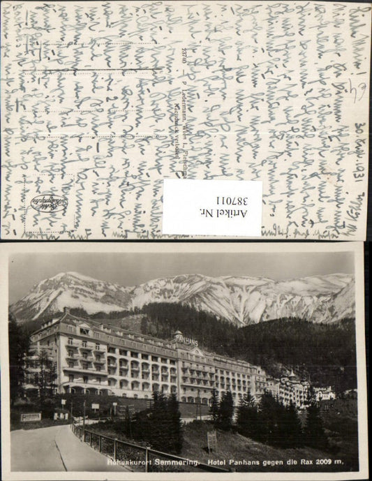 387011,Semmering Hotel Panhans geg. Rax Bergkulisse