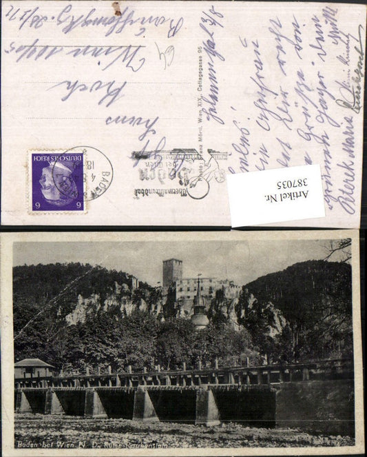 387035,Baden b. Wien Ruine Rauhenstein Brücke