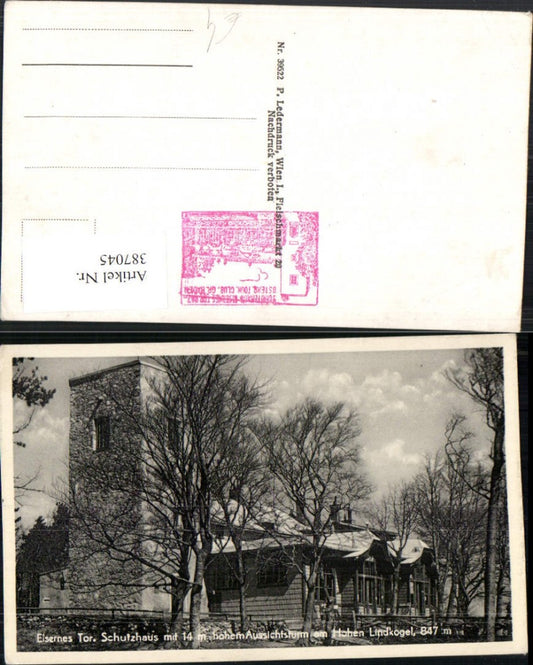 387045,Eisernes Tor Schutzhaus am Hohen Lindkogel b. Alland Aussichtsturm