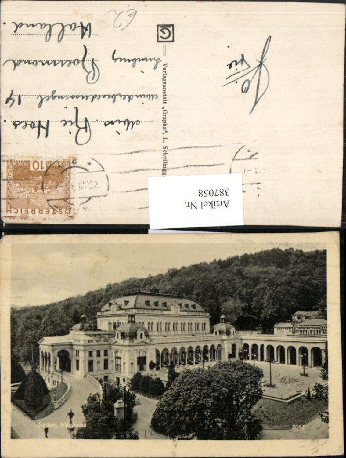 387058,Baden b. Wien Kurhaus