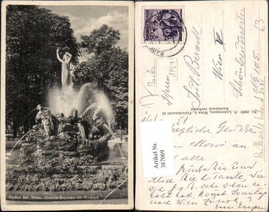 387069,Baden b. Wien Undine-Brunnen im Kurpark