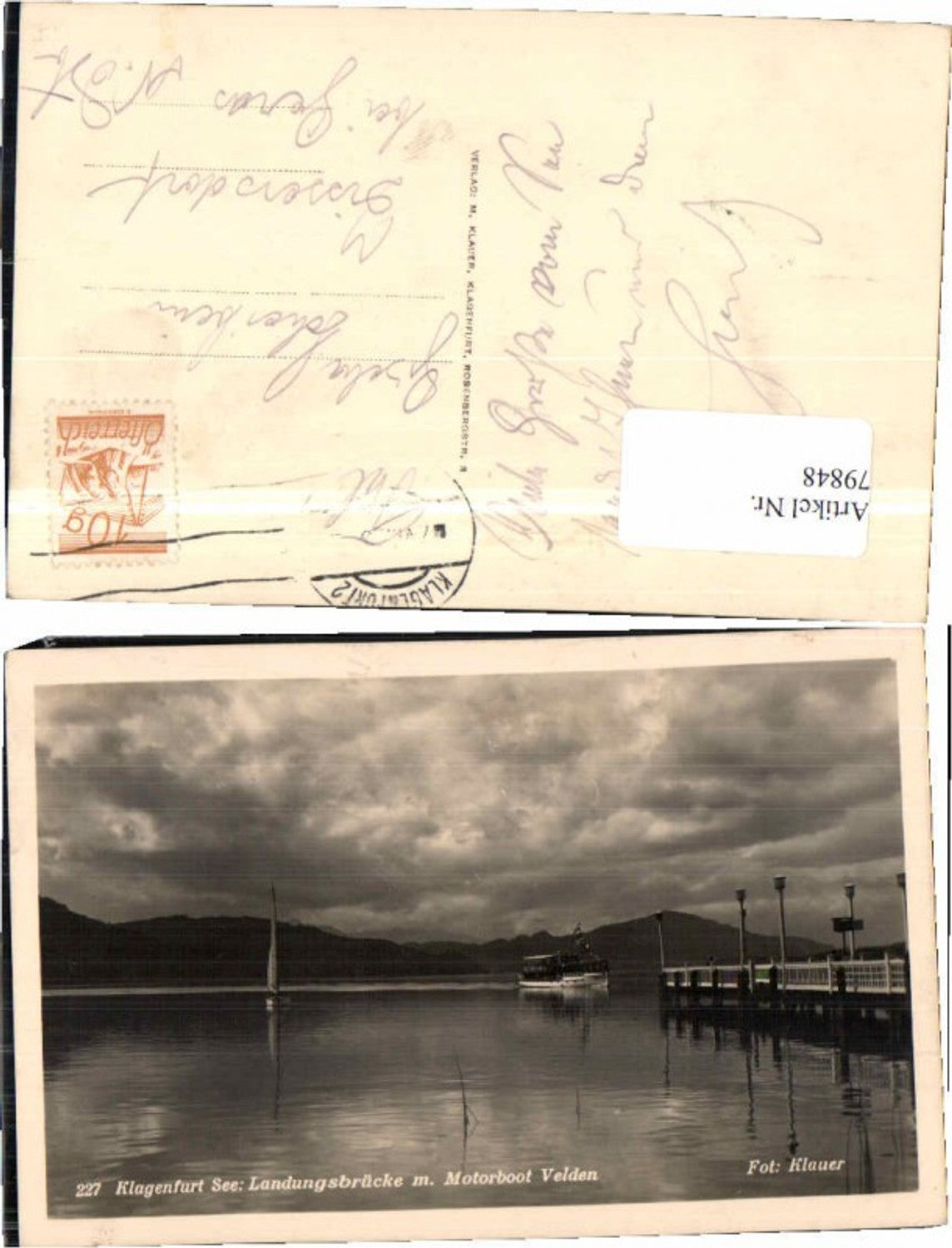 79848,Wörthersee Landungsbrücke Motorboot Velden pub Klauer 227