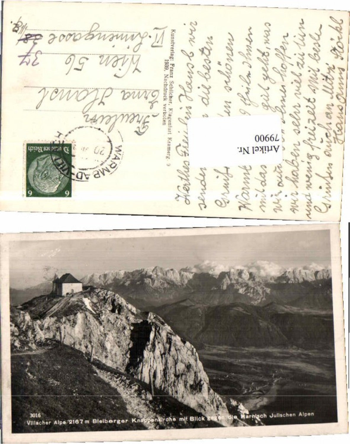 79900,Villacher Alpe b. Villach Bleiberg Knappenkirche Schilcher 3016