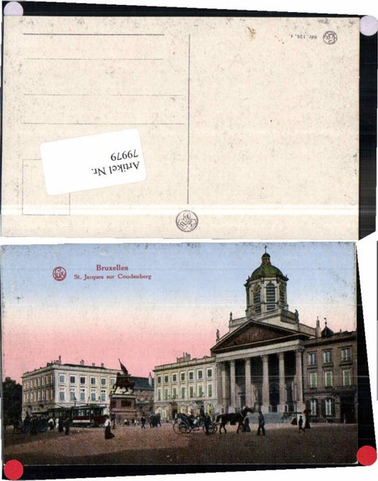 79979,Bruxelles Brüssel St Jacques Coudenberg Kutsche Leute