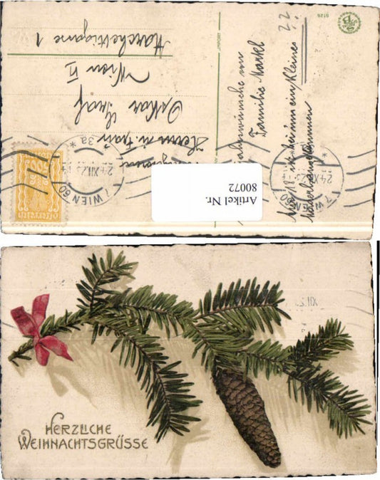 80072, Christmas pine cone loop branch