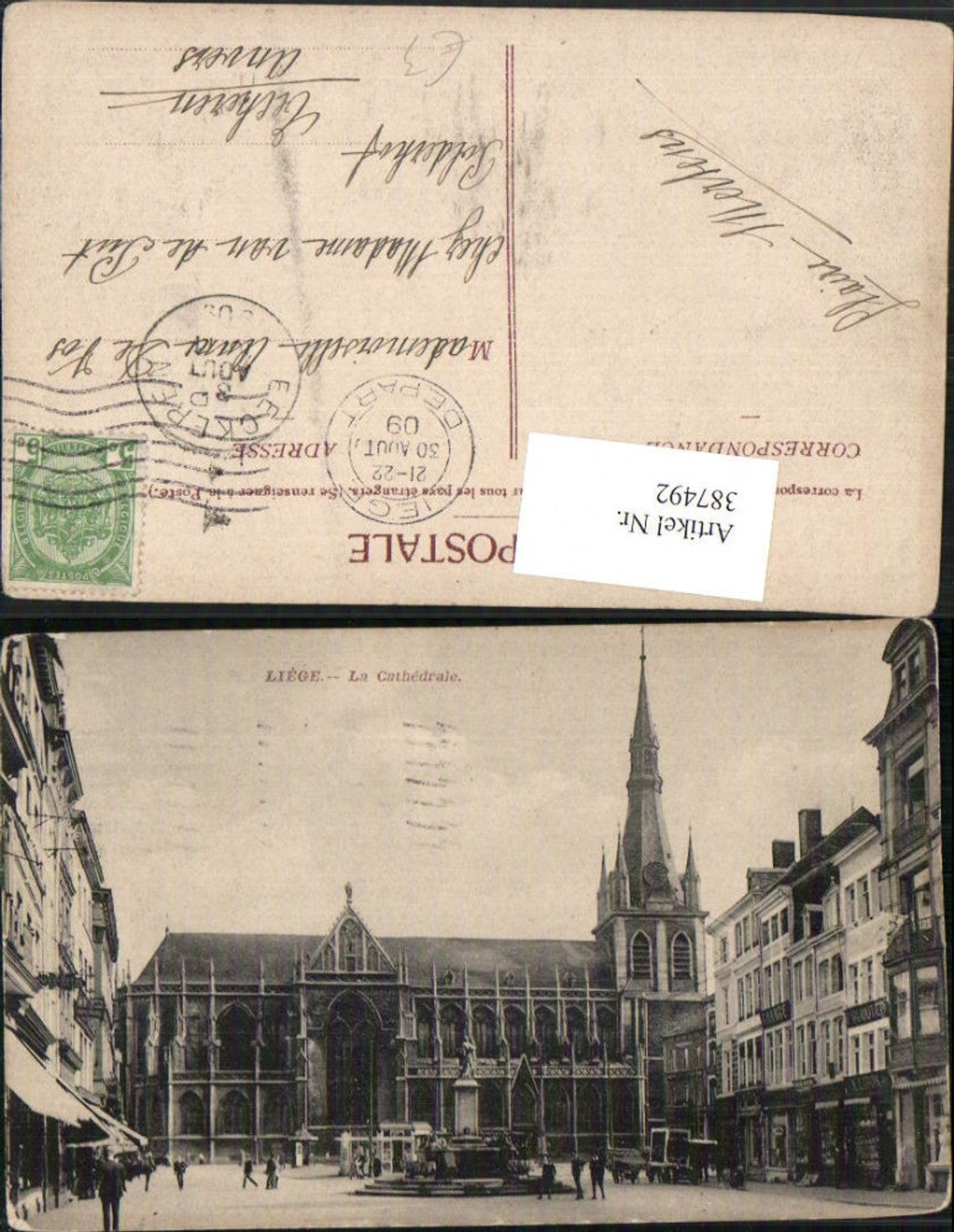 387492,Belgium Liege La Cathedrale Kirche Brunnen