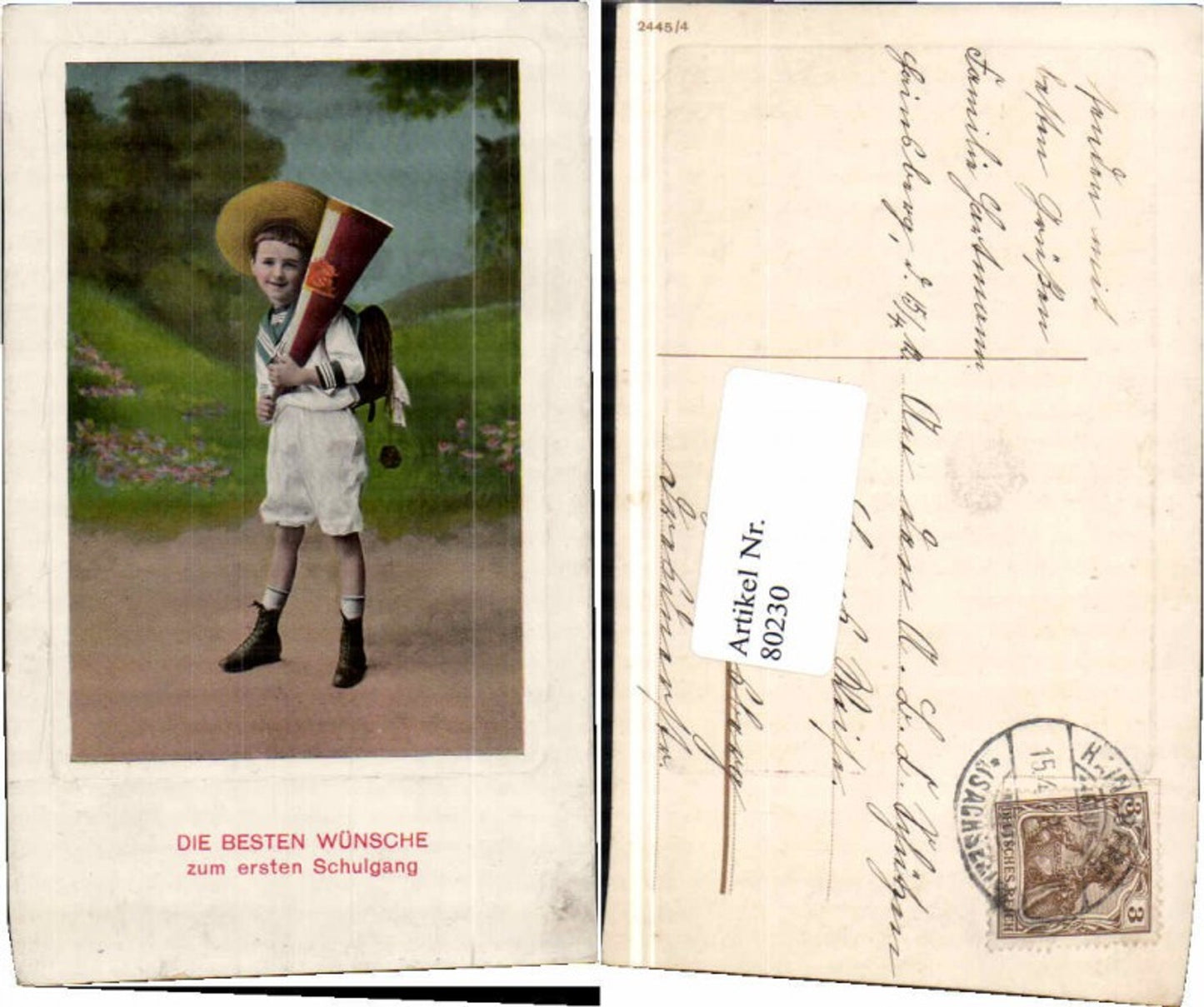 80230,Junge Matrosen Uniform Schultüte Ranzen Hut