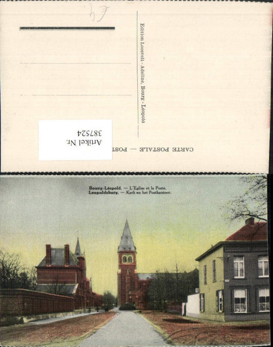 387524,Belgium Bourg-Leopold Leopoldsburg Eglise et la Poste Kirche