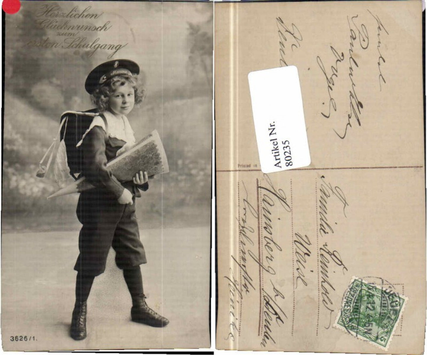 80235,Mädchen Marine Uniform Schultüte Matrosen Ranzen Hut
