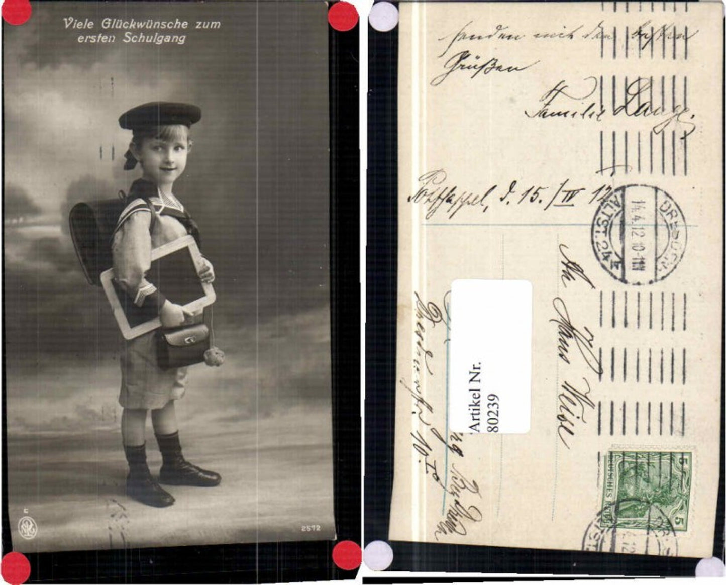 80239,NPG Junge Matrosen Marine Uniform Schulgang Ranzen Hut