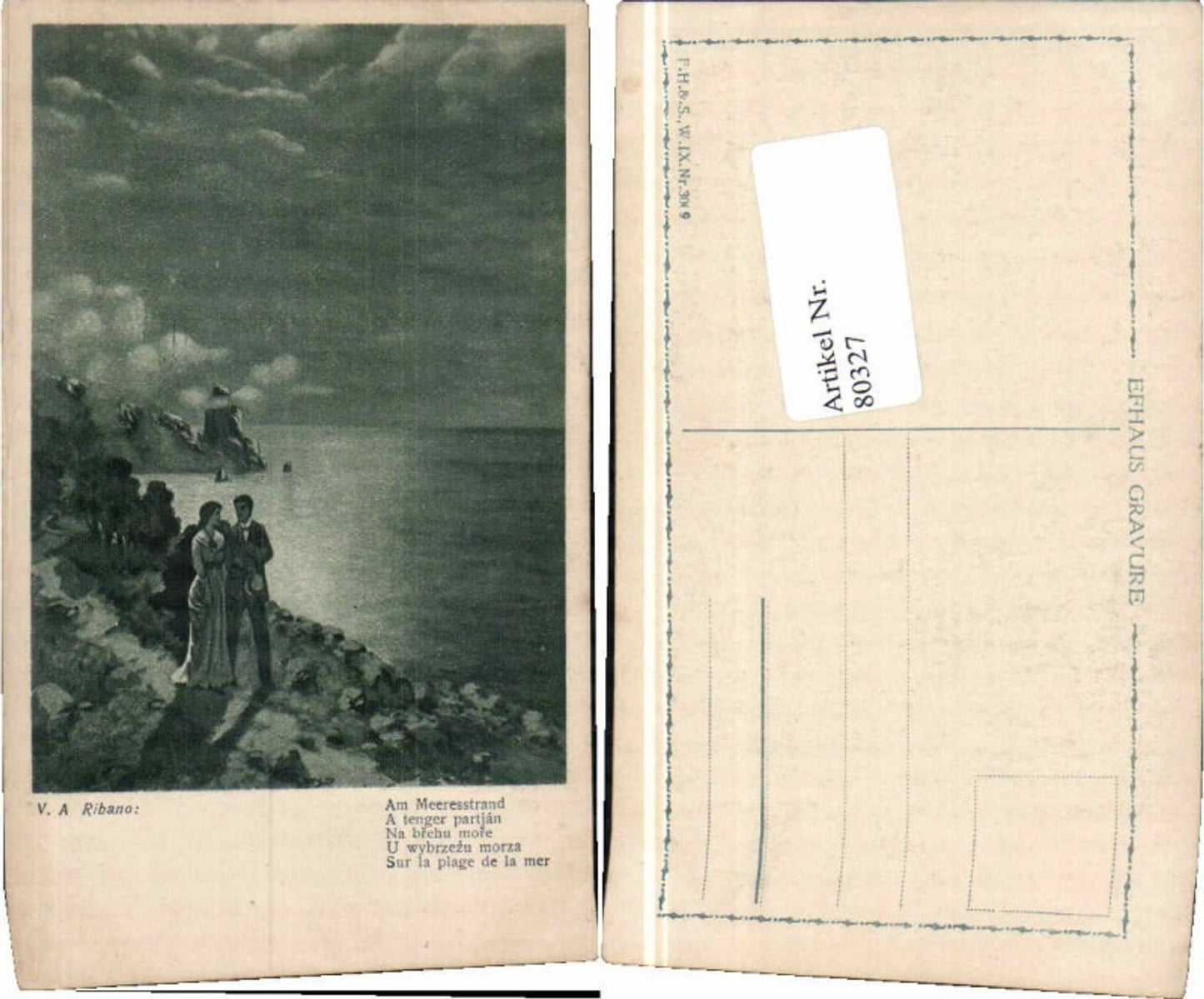 80327,V.A. Ribano Meeresstrand Liebespaar